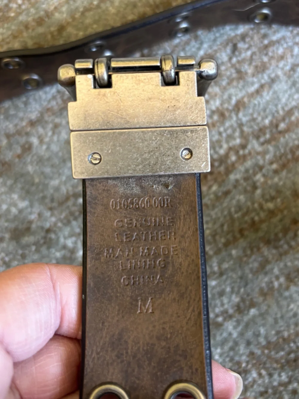 Y2k punk rock core leather belt with silver hole accents